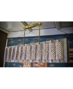 Murano Art Glass Rectangular Mid-Century Chandelier, 1970