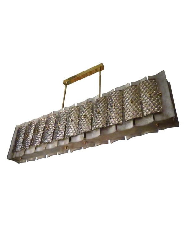 Murano Art Glass Rectangular Mid-Century Chandelier, 1970 Murano Art Glass Rectangular Mid-Century Chandelier, 1970