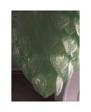 L 75 Lampadario con foglie di Murano color verde