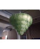 L 75 Lampadario con foglie di Murano color verde