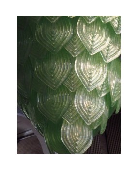 L 75 Lampadario con foglie di Murano color verde