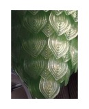 L 75 Lampadario con foglie di Murano color verde