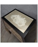 Midcentury Wood Brass and Art Glass Italian Chests of Drawer, 1980 Midcentury Wood Brass and Art Glass Italian Chests of Drawer, 1980
