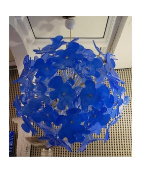 L 72 lampadario Sputnik in vetro di Murano color blu