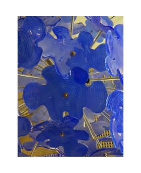 L 72 lampadario Sputnik in vetro di Murano color blu