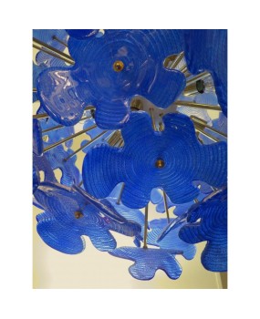 L 72 lampadario Sputnik in vetro di Murano color blu