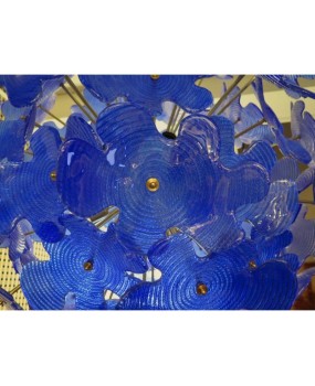 L 72 lampadario Sputnik in vetro di Murano color blu
