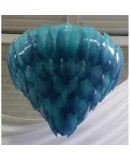 L 68 Murano Round Glass Blu Color Chandeliers and Pendant