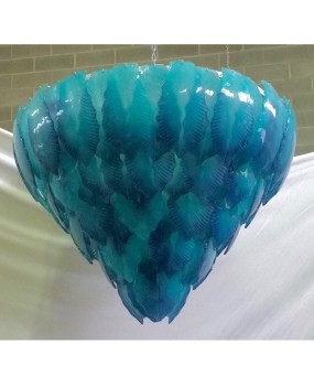 L 68 Lampadario Turchese in vetro di Murano 1950