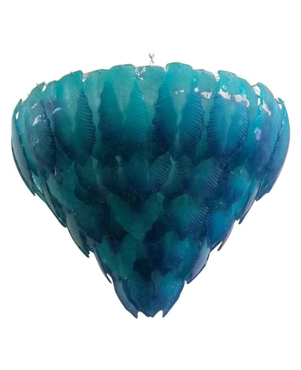 L 68 Murano Round Glass Blu Color Chandeliers and Pendant