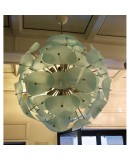 L 65 Lampadario "sputnik" in vetro di murano e ottone