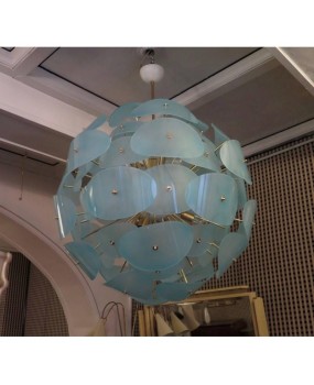 L 65 Lampadario "sputnik" in vetro di murano e ottone