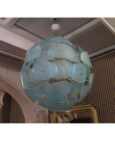 L 65 Lampadario "sputnik" in vetro di murano e ottone