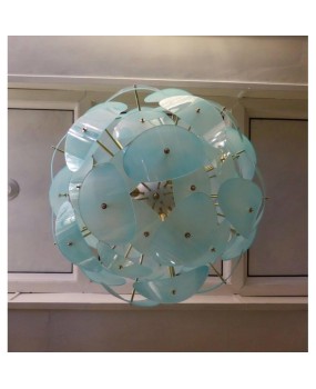 L 65 Lampadario "sputnik" in vetro di murano e ottone