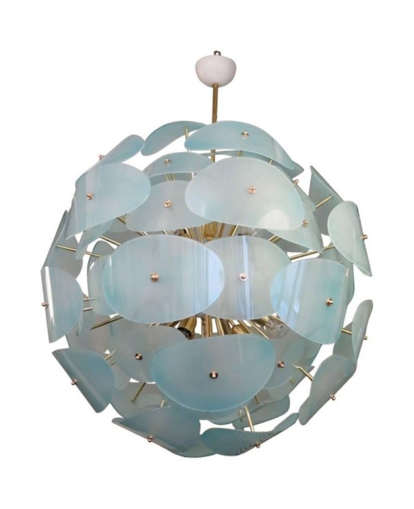 L 65 Lampadario "sputnik" in vetro di murano e ottone