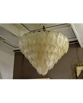 L 64 Lampadario in vetro di Murano color oro