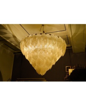 L 64 Lampadario in vetro di Murano color oro