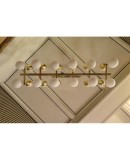 L 61 Lampadario Stilnovo in ottone e vetro