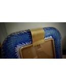 Barovier Toso Murano Blue Color Art Glass Midcentury Picture Frame, 1990