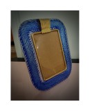 Barovier Toso Murano Blue Color Art Glass Midcentury Picture Frame, 1990