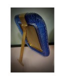 Barovier Toso Murano Blue Color Art Glass Midcentury Picture Frame, 1990