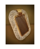 Seguso Vetri D'arte Murano White Color Art Glass Midcentury Picture Frame, 1990