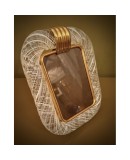 Seguso Vetri D'arte Murano White Color Art Glass Midcentury Picture Frame, 1990