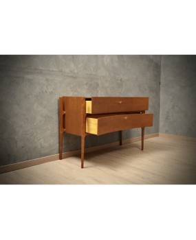 Mid-Century Cherry Wood and Brass Italian Chests of Drawers, 1970