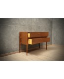 Mid-Century Cherry Wood and Brass Italian Chests of Drawers, 1970 Mid-Century Cherry Wood and Brass Italian Chests of Drawers, 1970