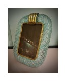 Seguso Vetri D'arte Murano Light Green Blown Glass Picture Frame, 1980 Seguso Vetri D'arte Murano Light Green Blown Glass Picture Frame, 1980