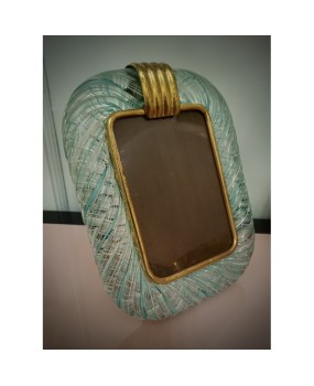 V 57 Seguso Vetri D'arte Murano Cornice in vetro soffiato verde chiaro, 1980
