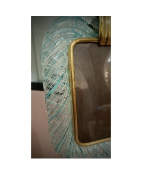 Seguso Vetri D'arte Murano Light Green Blown Glass Picture Frame, 1980