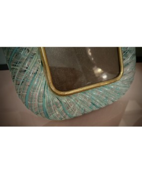 Seguso Vetri D'arte Murano Light Green Blown Glass Picture Frame, 1980