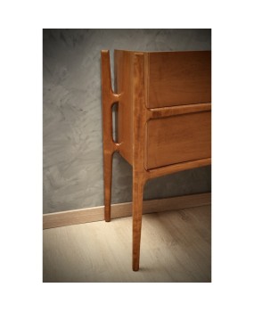 Mid-Century Cherry Wood and Brass Italian Chests of Drawers, 1970