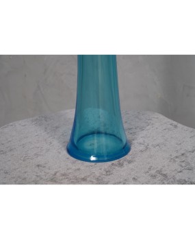 Murano Art Glass Blown Glass Sky Blue Color Midcentury Vase, 1990