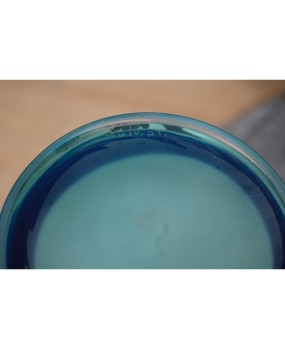 Murano Art Glass Blown Glass Sky Blue Color Midcentury Vase, 1990