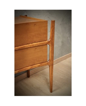 Mid-Century Cherry Wood and Brass Italian Chests of Drawers, 1970