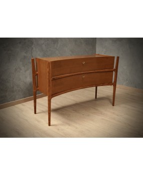 Mid-Century Cherry Wood and Brass Italian Chests of Drawers, 1970