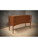 Mid-Century Cherry Wood and Brass Italian Chests of Drawers, 1970 Mid-Century Cherry Wood and Brass Italian Chests of Drawers, 1970