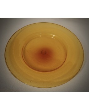 Cappellin Murano Round Orange Color Glass Plate, 1920