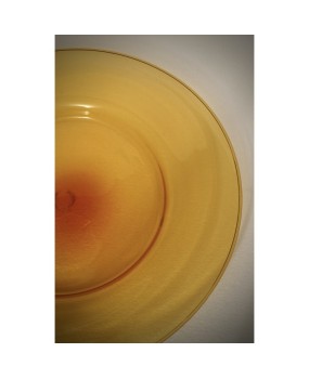 Cappellin Murano Round Orange Color Glass Plate, 1920