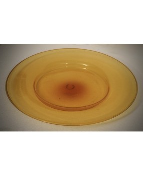 Cappellin Murano Round Orange Color Glass Plate, 1920