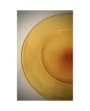 Cappellin Murano Round Orange Color Glass Plate, 1920 Cappellin Murano Round Orange Color Glass Plate, 1920