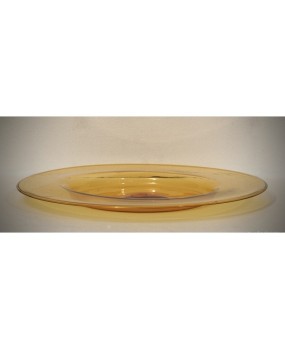 Cappellin Murano Round Orange Color Glass Plate, 1920