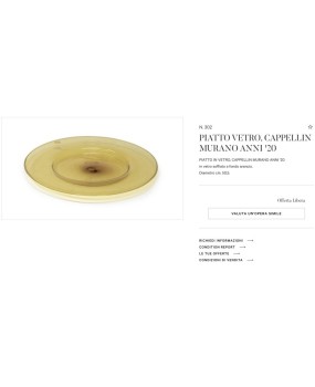 Cappellin Murano Round Orange Color Glass Plate, 1920