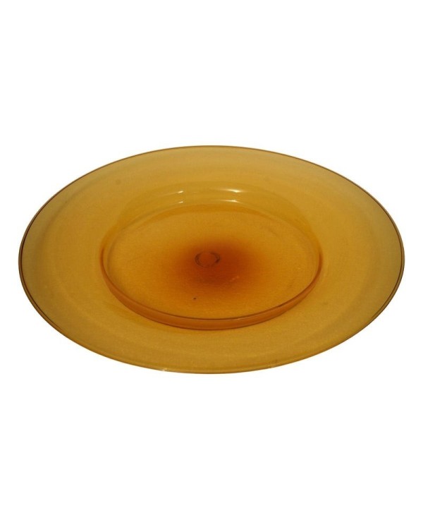 Cappellin Murano Round Orange Color Glass Plate, 1920 Cappellin Murano Round Orange Color Glass Plate, 1920