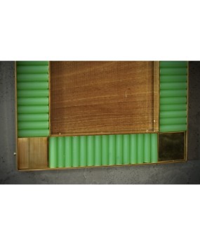 Murano Green Color Glass and Brass Mid-Century Picture Frames, 2000