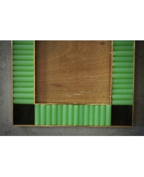 Murano Green and Black Color Glass and Brass Mid-Century Picture Frames, 2000