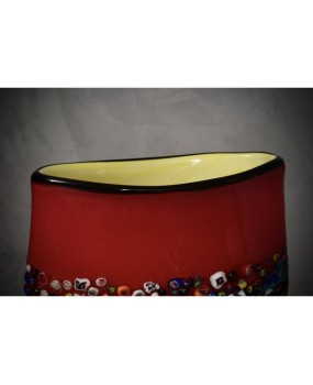 Murano Murrina Art Glass Mid-Century Glass Vase, 1980