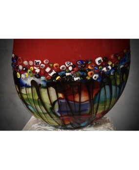 Murano Murrina Art Glass Mid-Century Glass Vase, 1980